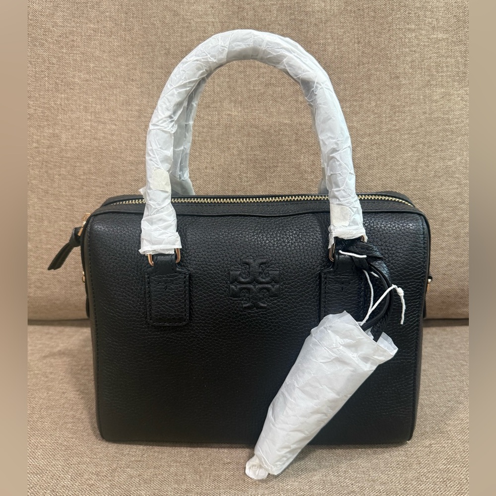 Tory Burch Thea Web Satchel Small Black